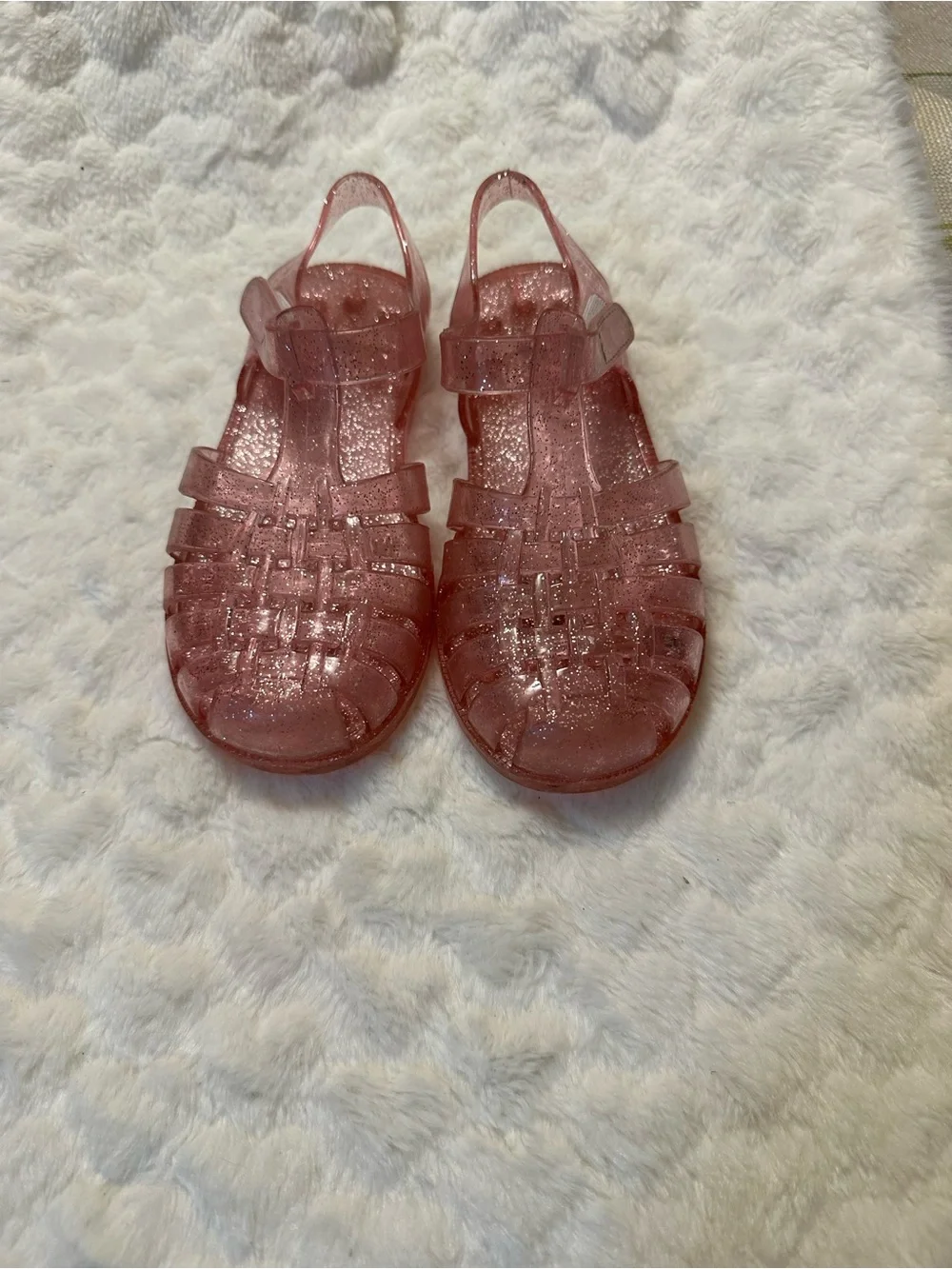 Source Unknown Glitter Pink Jelly Sandals for Kids